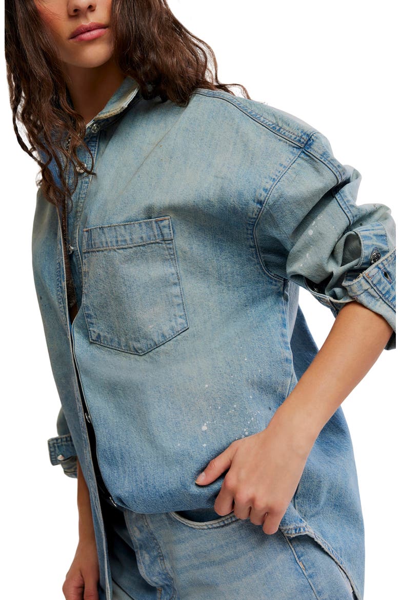 Rally Cocoon Cotton Shirt, Alternate, color, DENIM BLUE