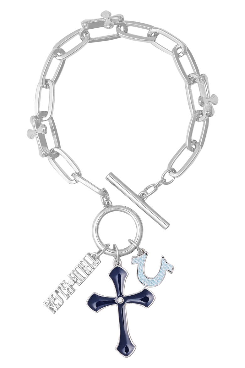 Assorted Charm Chain Bracelet, Alternate, color, SILVER TONE