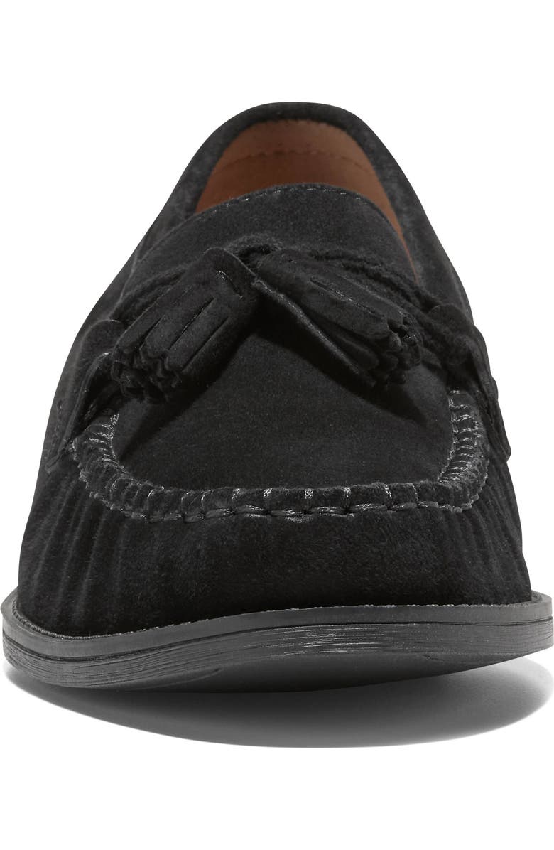 Cole Haan Stassi Tassel Loafer, Alternate, color, Black Suede