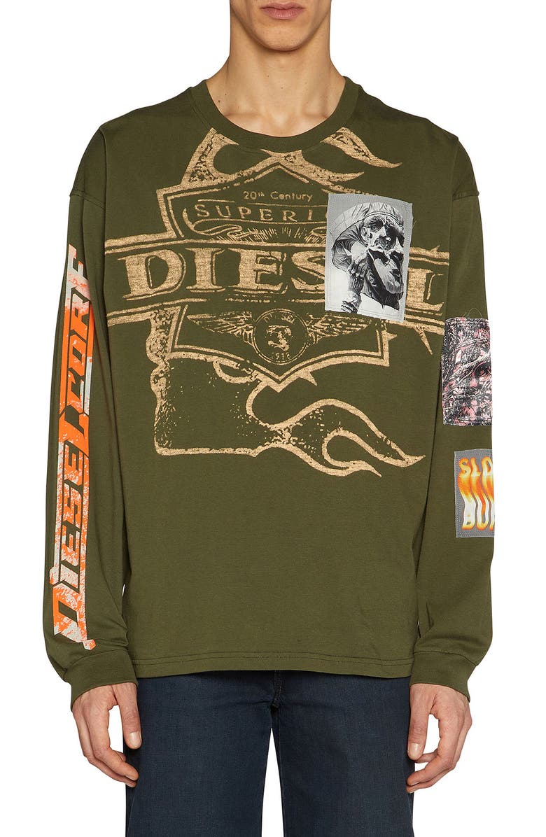 DIESEL<sup>®</sup> T-Boxt-Ls-Slits-R5 Graphic T-Shirt, Main, color,