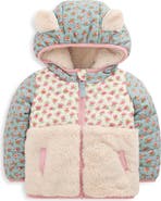 Mini Boden Kids' Mixed Borg Hooded Jacket