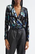 Ramy Brook Orson Metallic Floral Mixed Media Top