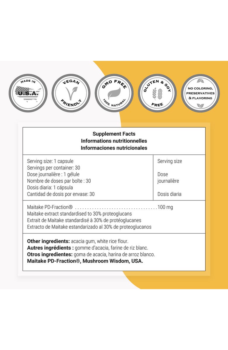 SuperSmart Maitake D Fraction Pro 100mg, Alternate, color, NO COLOR