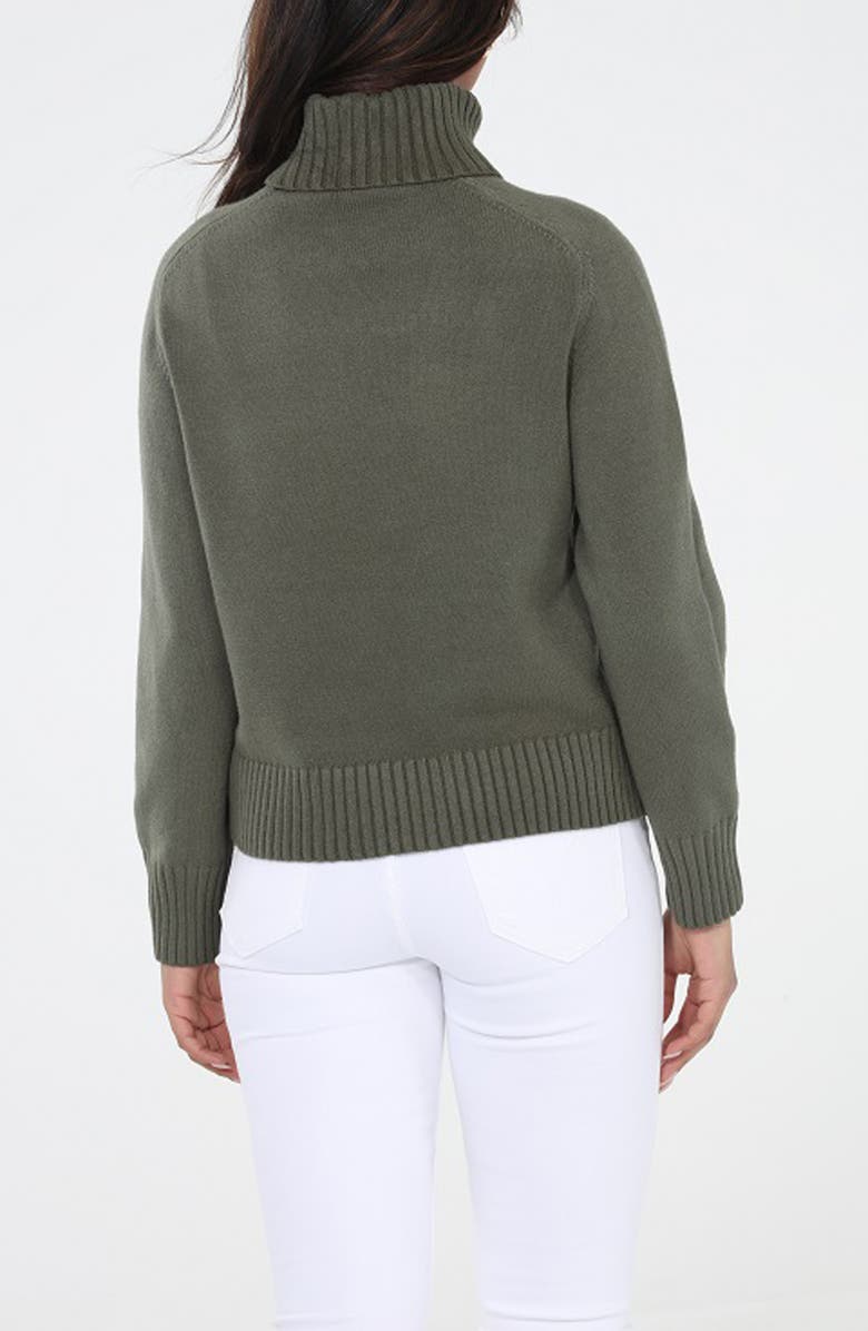 RAIN AND ROSE Turtleneck Sweater, Alternate, color, Olive