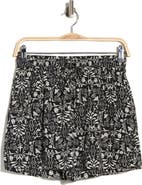 Melrose and Market Floral Cotton Blend Pull-On Shorts