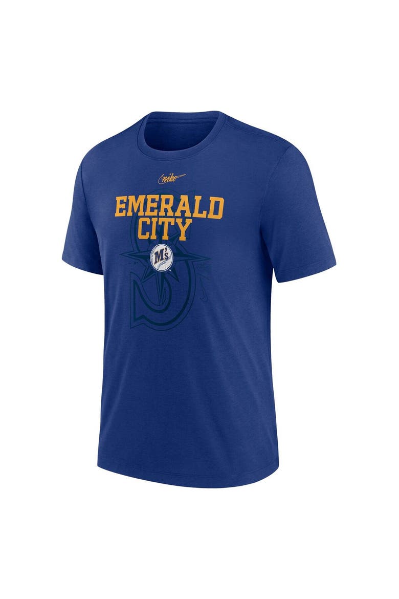Men's Nike  Royal Seattle Mariners Rewind Retro Tri-Blend T-Shirt, Alternate, color, Royal