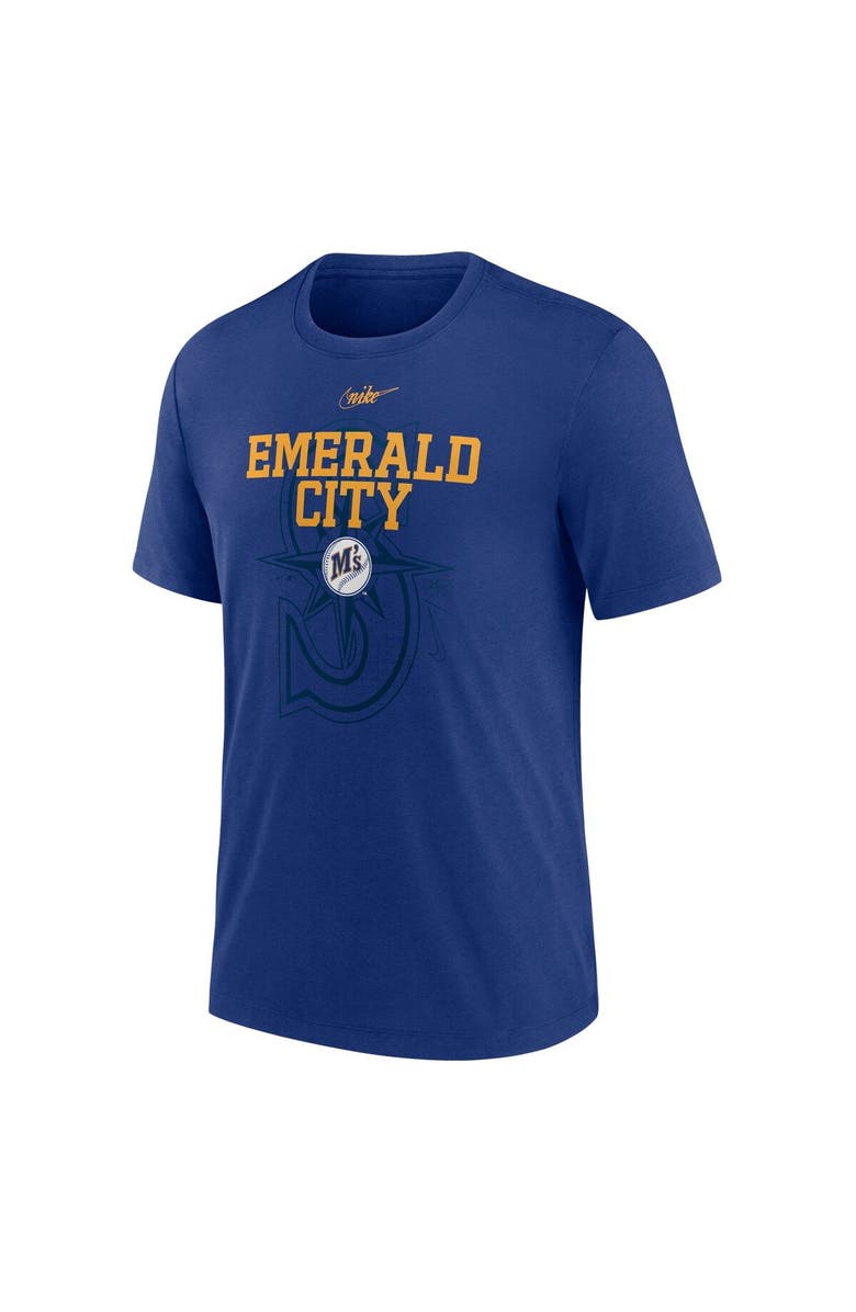Nike Men's Nike Royal Seattle Mariners Rewind Retro Tri-Blend T-Shirt, Alternate, color, Royal