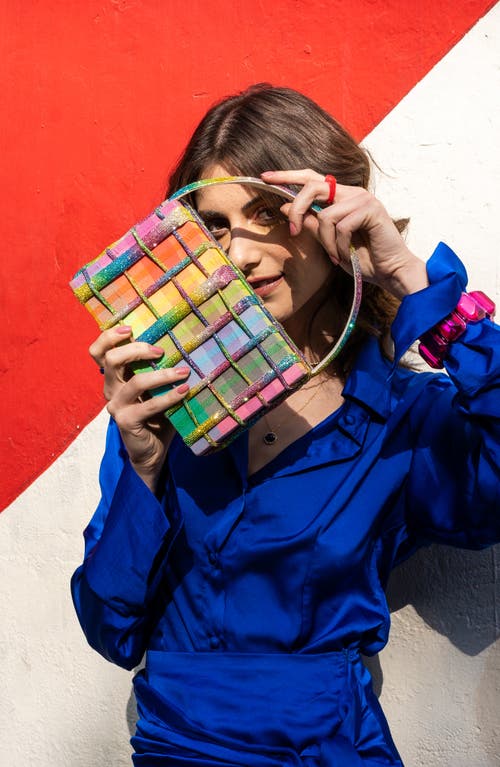 Simitri Rainbow Etoile Clutch In Multi