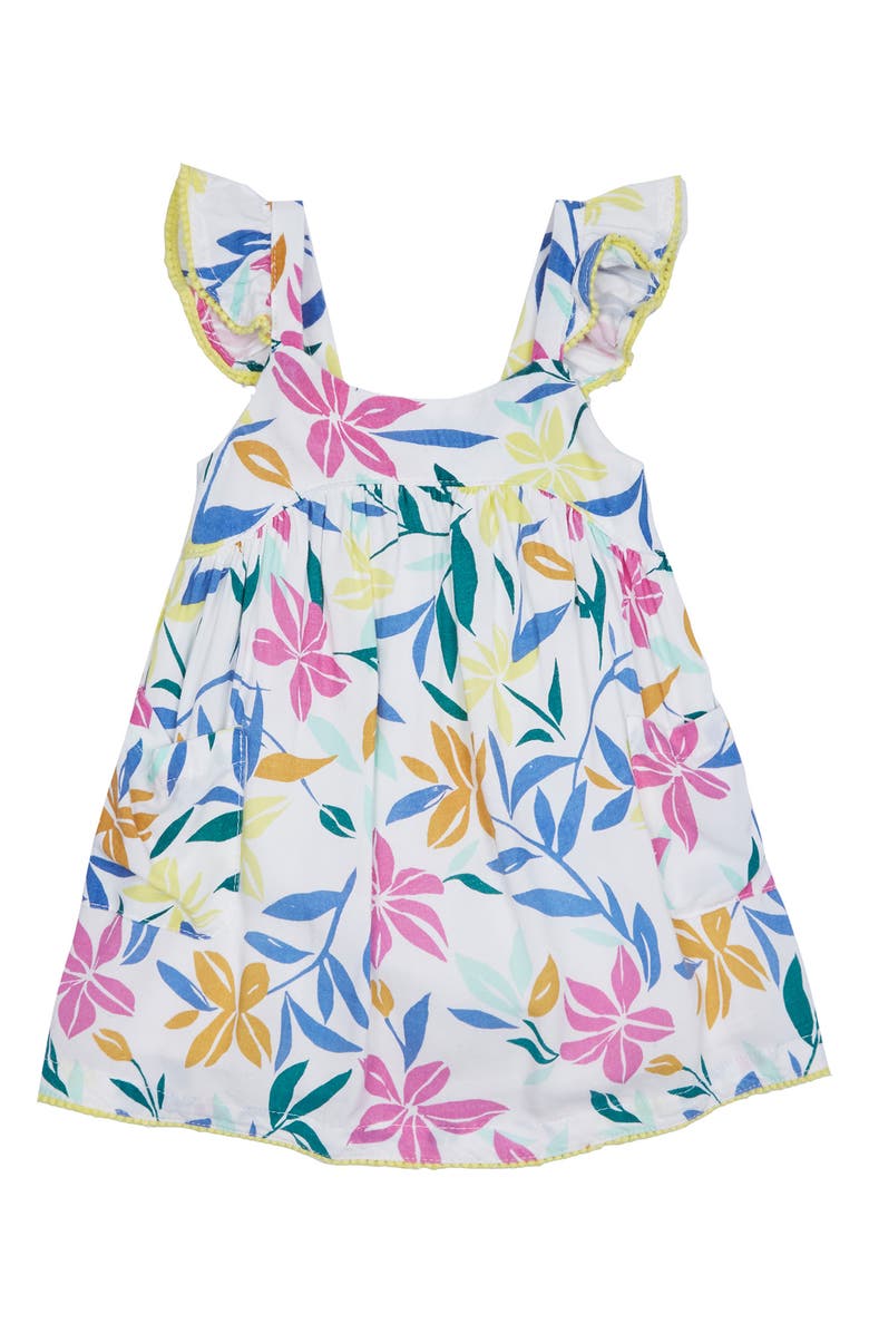 Peek Essentials Margot Floral Print Flutter Sleeve Dress, Alternate, color, 