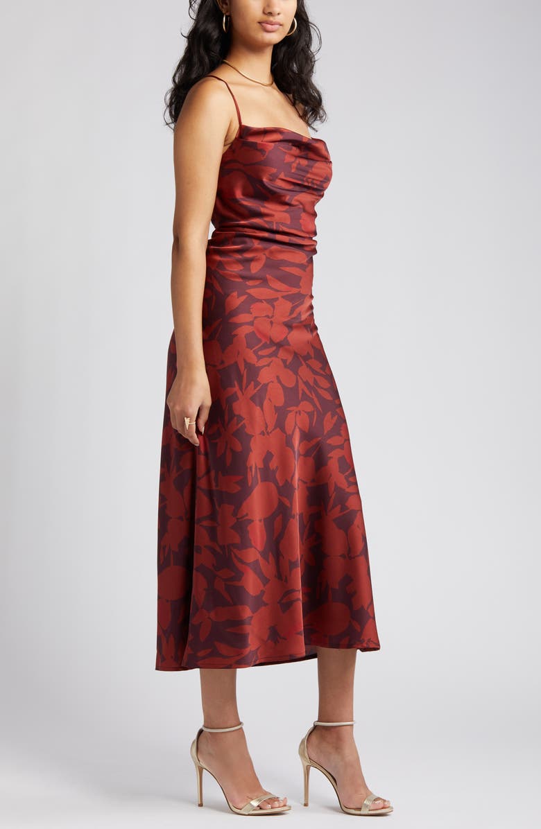 Lost + Wander Amberlust Floral Satin Midi Dress, Alternate, color,