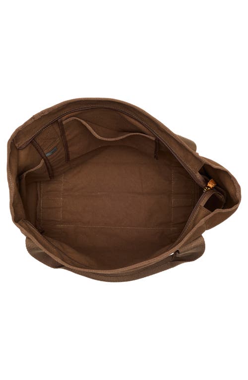 New Amsterdam Leatherworks Liliana Large Canvas Tote Bag In Brown