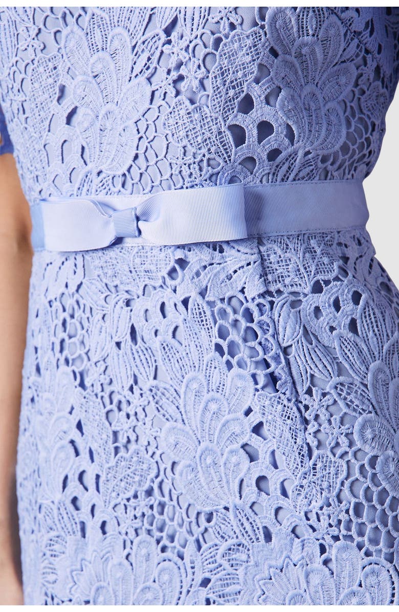 Coast Lace Midi Dress With Bow Belt, Alternate, color, Lavender