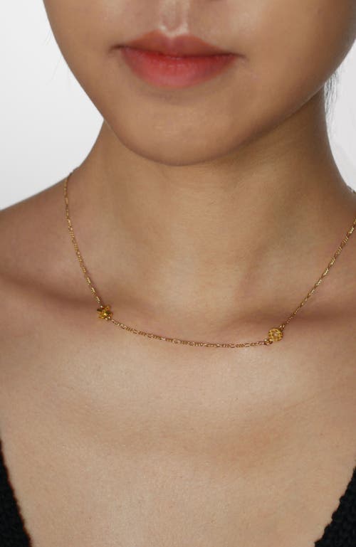 Gwen Beloti Xo Woven Double Charm Necklace In Gold