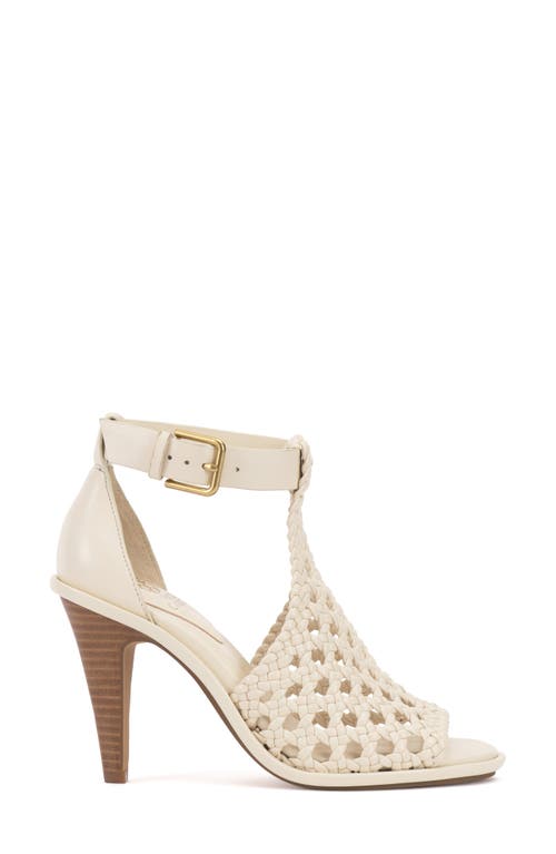 Vince Camuto Frasper Woven Ankle Strap Sandal In Creamy White