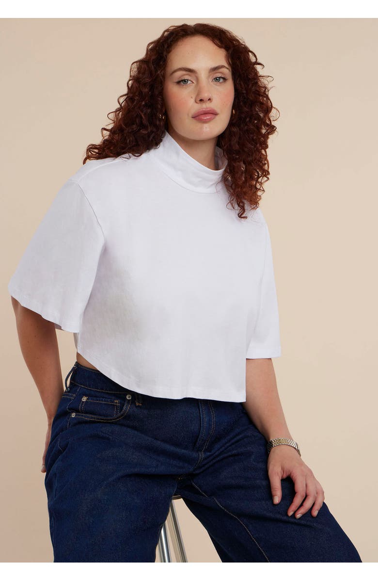 ELOQUII Mock Neck Crop Tee, Alternate, color, 