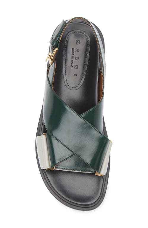 Marni Fussbett Crisscross Sandal In Green