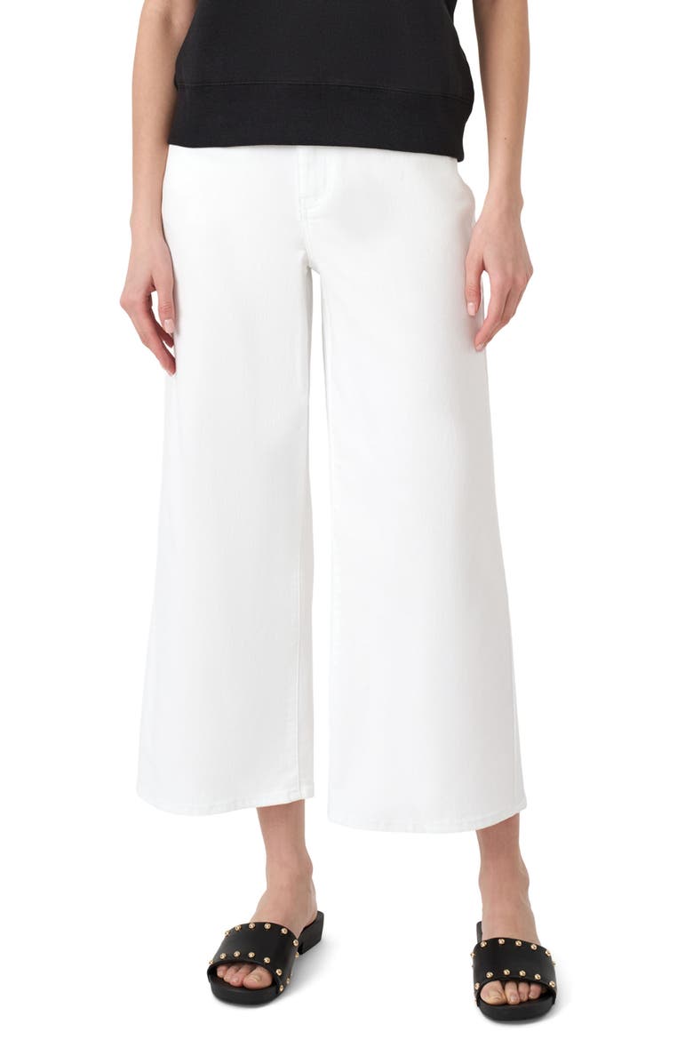 Wide Leg Crop Denim Pants, Alternate, color, WHITE SOLID