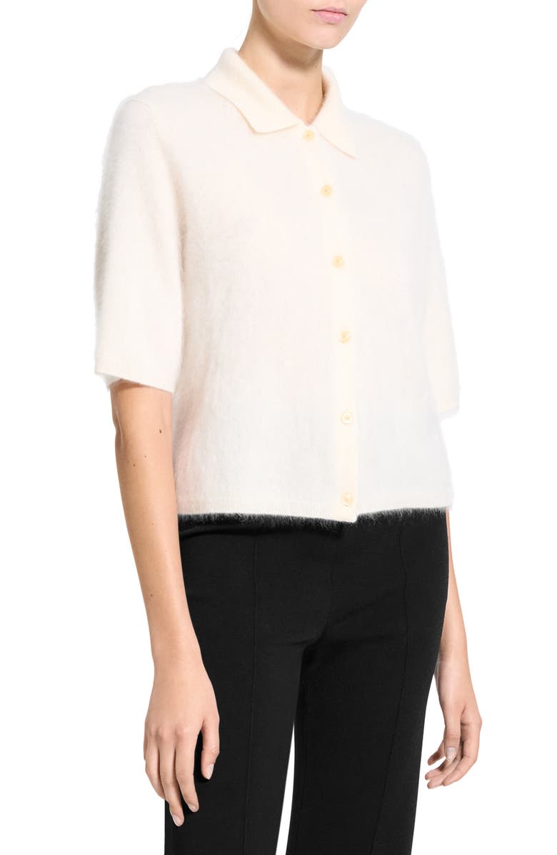 Theory Brushed Cashmere Short Sleeve Cardigan, Alternate, color,