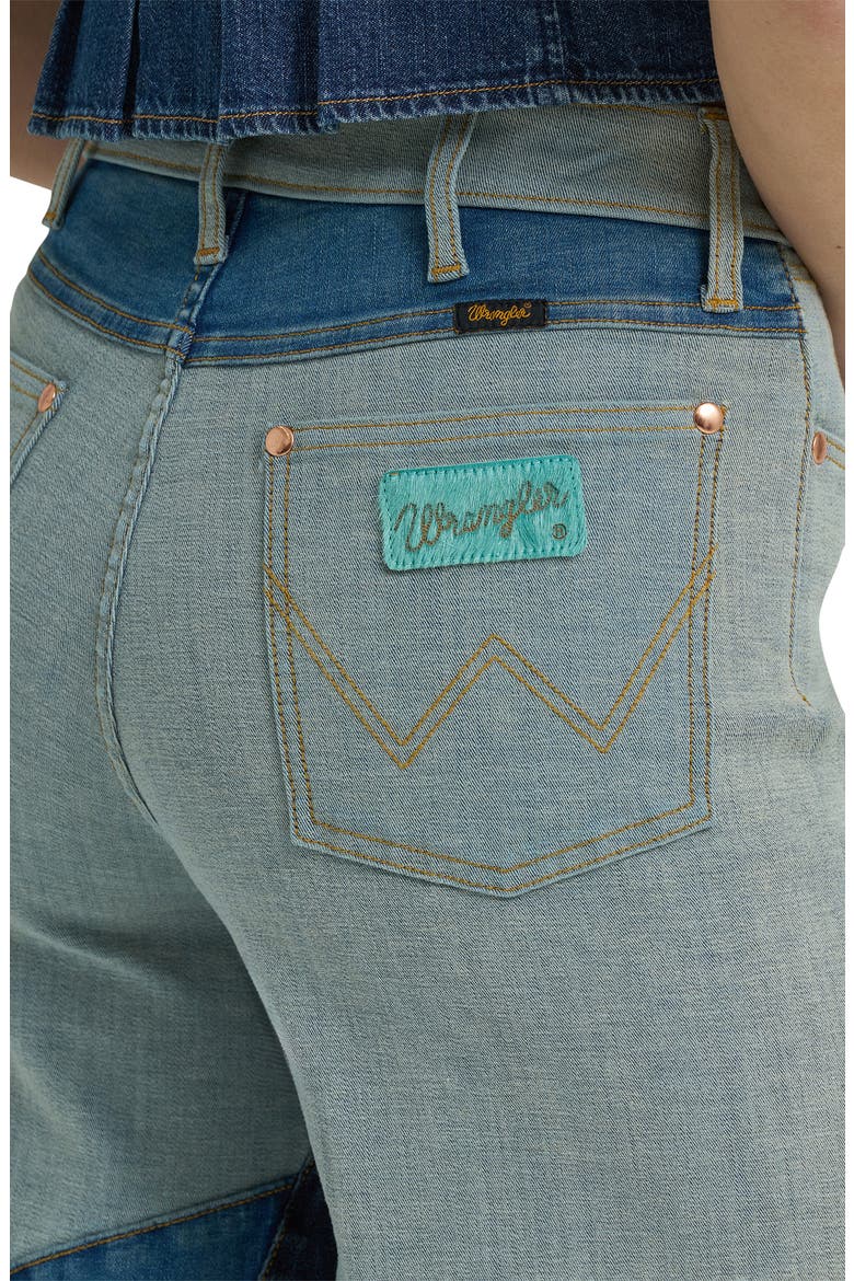 x Lainey Wilson Groovy Raw Hem Wide Leg Jeans, Alternate, color, DENIM
