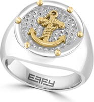 EFFY Sterling Silver & 18K Yellow Gold Anchor Ring