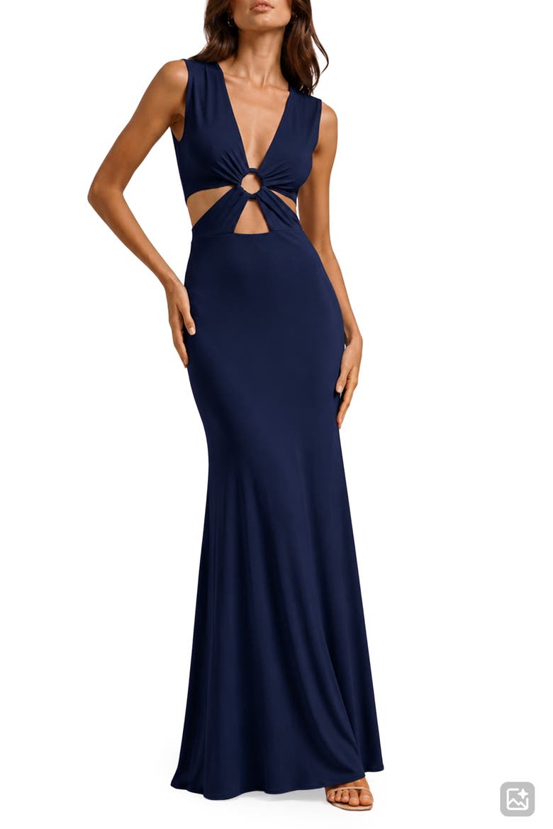 Love by Design Josetta Sleeveless Maxi Dress, Main, color, NAVY BLAZER
