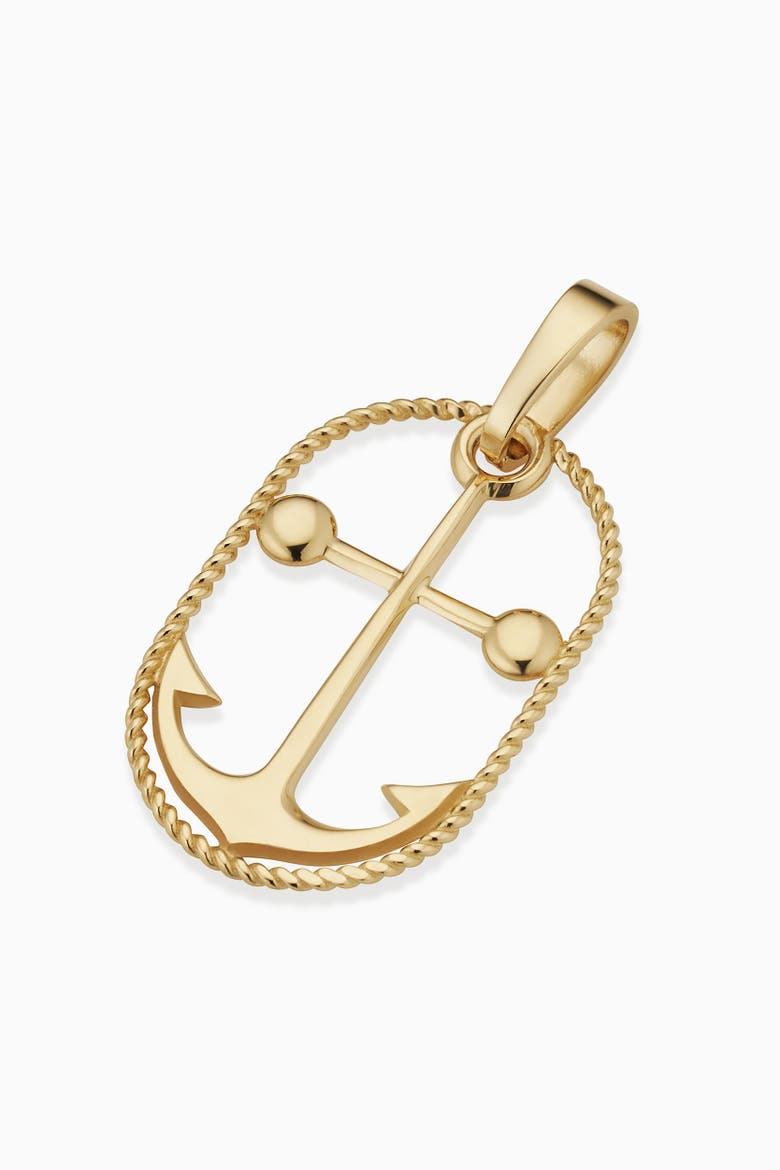 14K Yellow Gold My Anchor Charm, Alternate, color, Yellow Gold