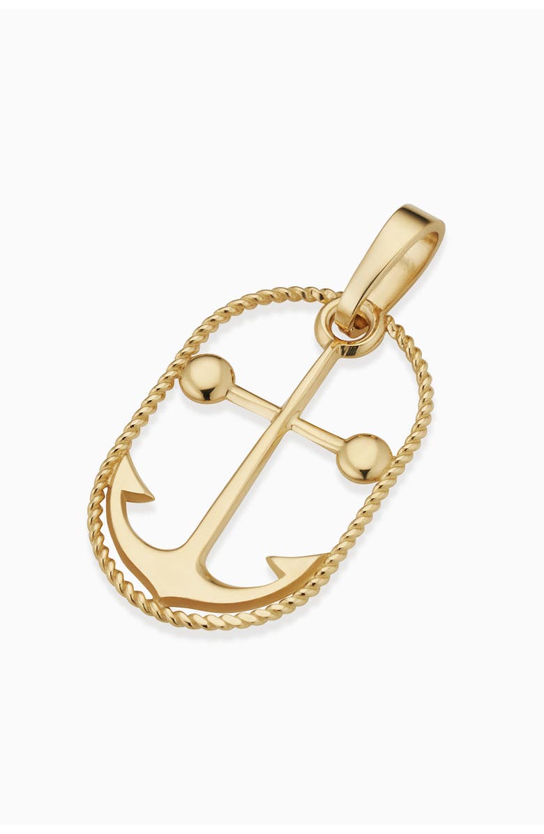 Oradina 14K Yellow Gold My Anchor Charm, Alternate, color, Yellow Gold