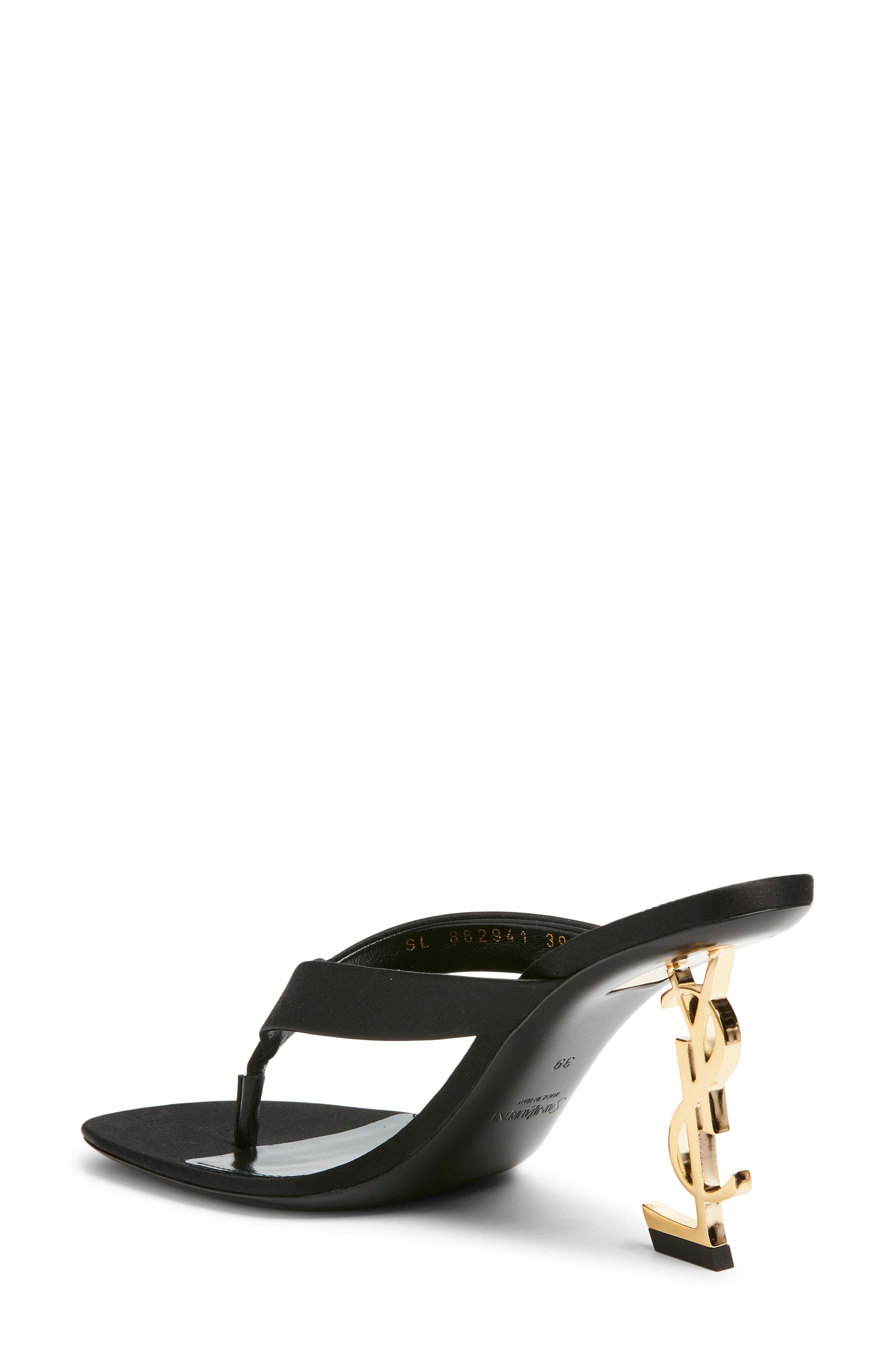 Saint Laurent Opyum Thong Sandal, Alternate, color, Black