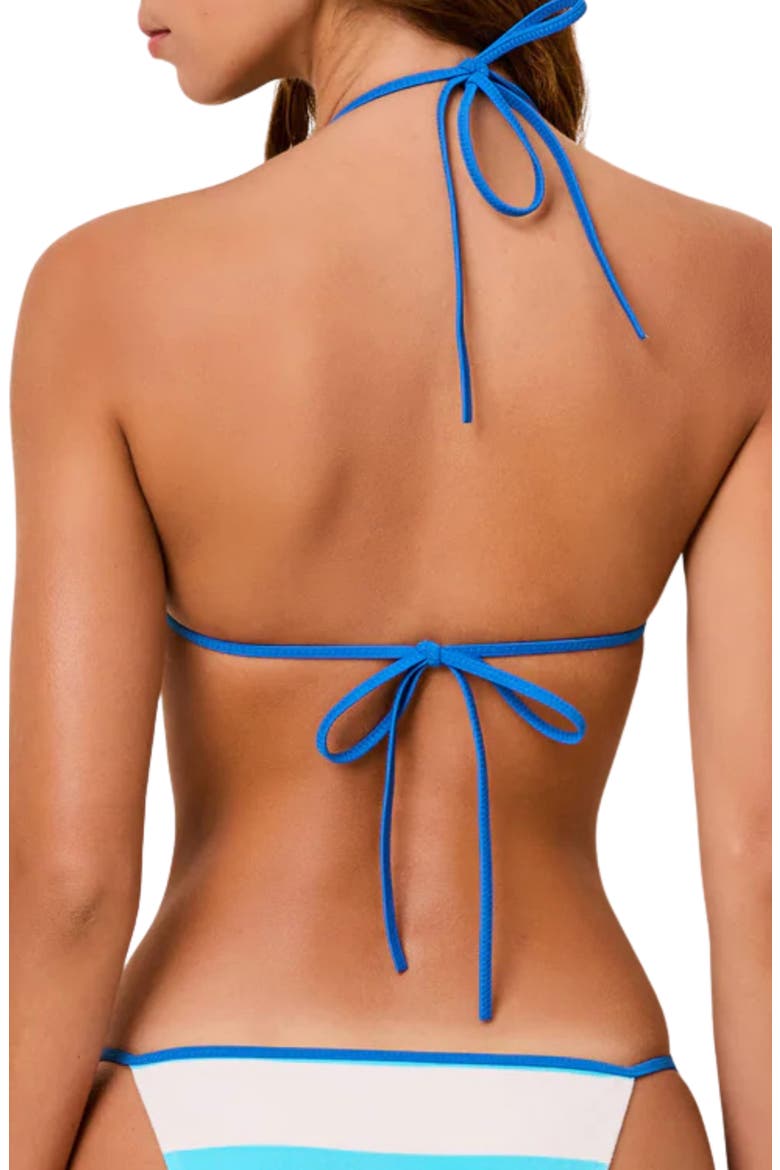 The Iris Striped Triangle Bikini Top, Alternate, color, AZUL