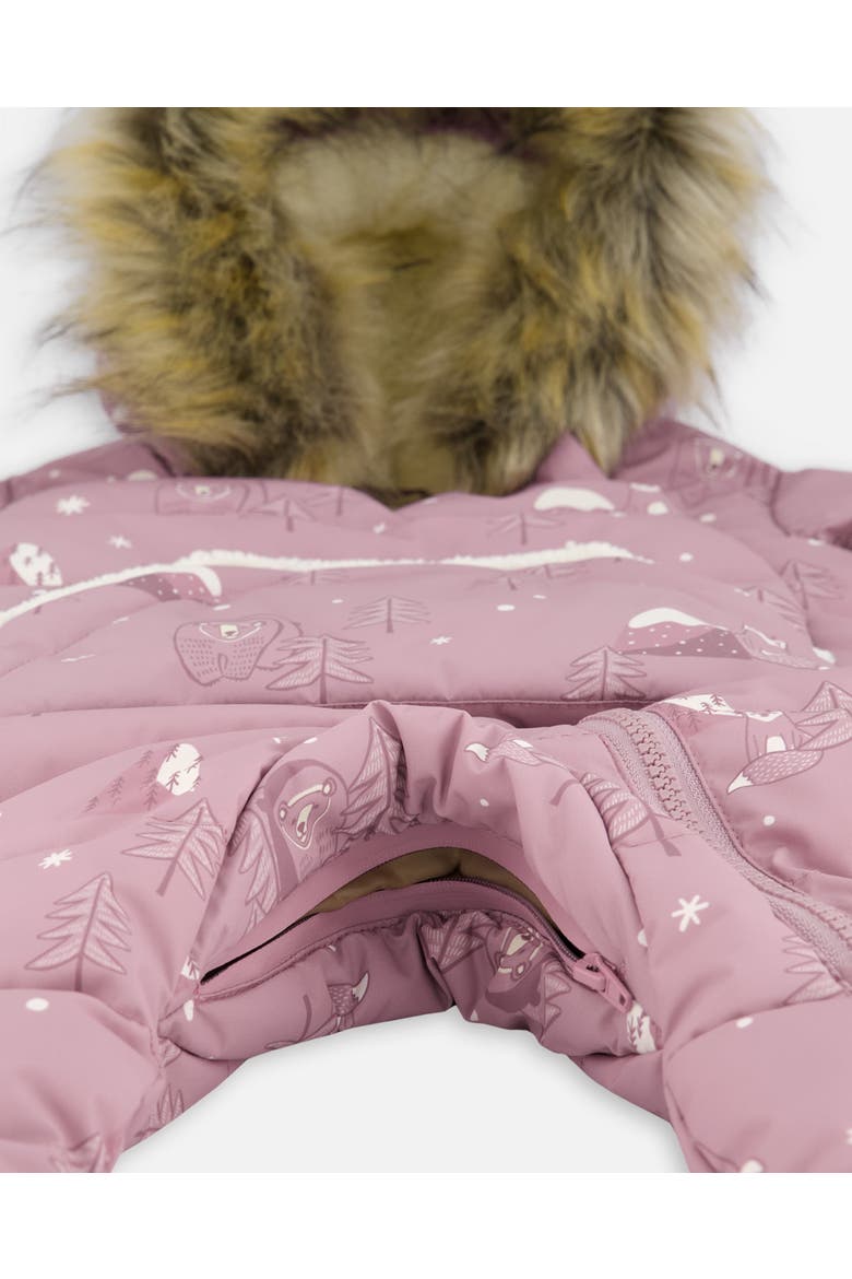 One-Piece Snug Snowsuit Designed for Car Seat Bear, Alternate, color, Purple