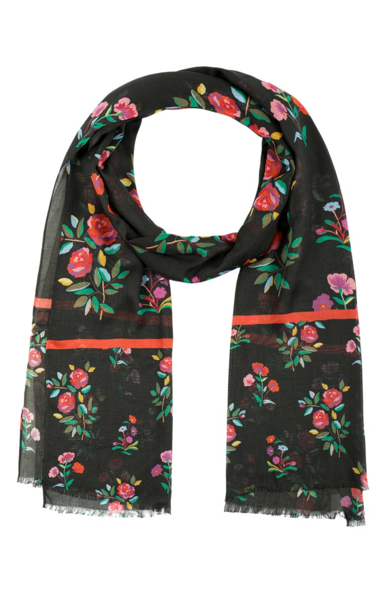 Kate Spade New York autumn floral oblong scarf, Main, color, 