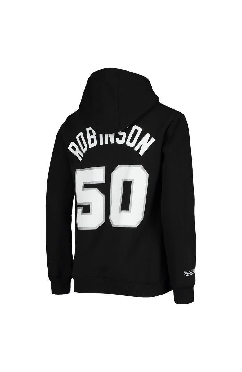 Mitchell & Ness Youth Mitchell & Ness David Robinson Black San Antonio Spurs Hardwood Classics Name & Number Pullover Hoodie, Alternate, color,