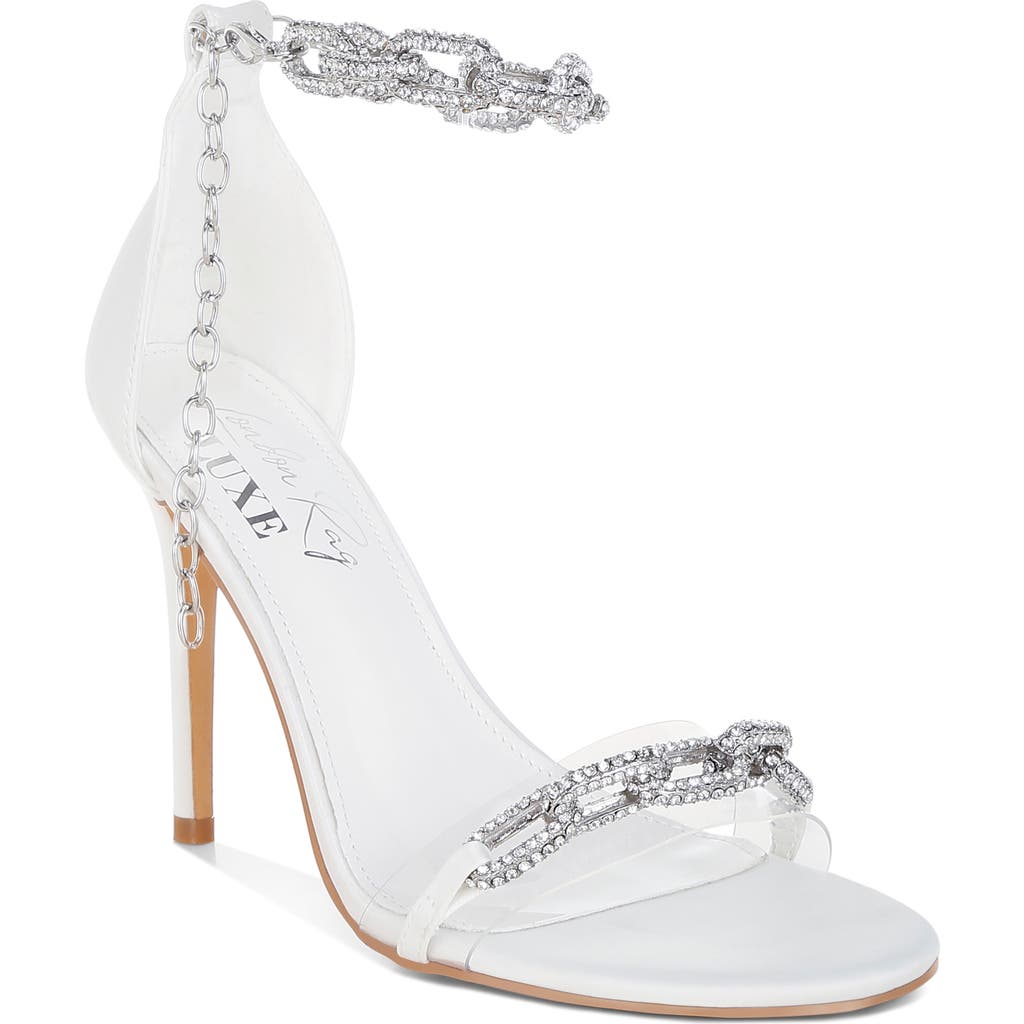 London Rag Rabenda Rhinestone Stiletto Sandal In White