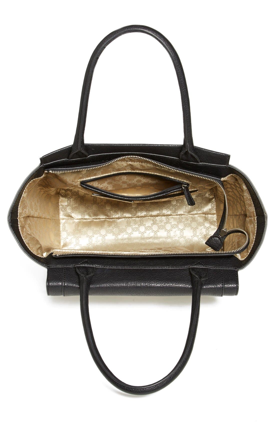 'Sophia' Shopper, Alternate, color, BLACK METALLIC