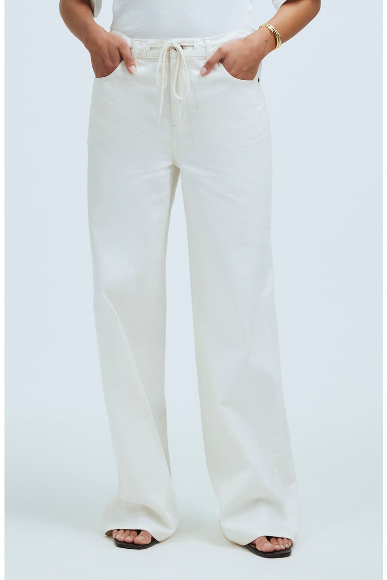 Drawstring High Waist Superwide Leg Jeans, Main, color, VINTAGE CANVAS