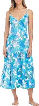 BLEU by Rod Beattie Print Cover-Up Midi Dress