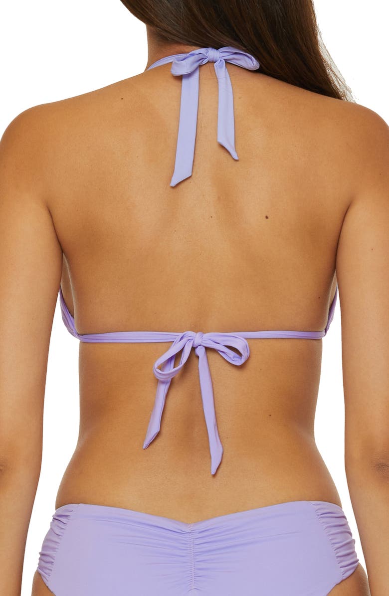 Becca Modern Edge Triangle Bikini Top, Alternate, color, Bellflower