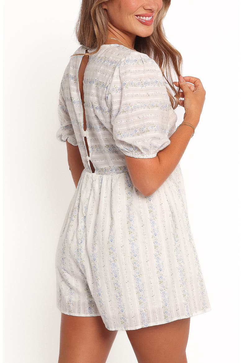 Aisley Print Romper, Alternate, color, WHITE
