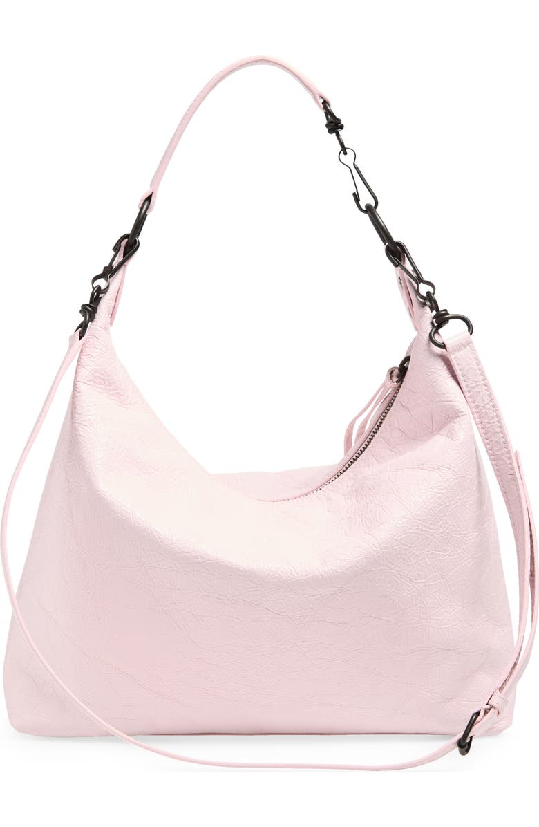 Balenciaga Small Le City Crinkle Leather Hobo Bag, Alternate, color, 5723 Petal Pink