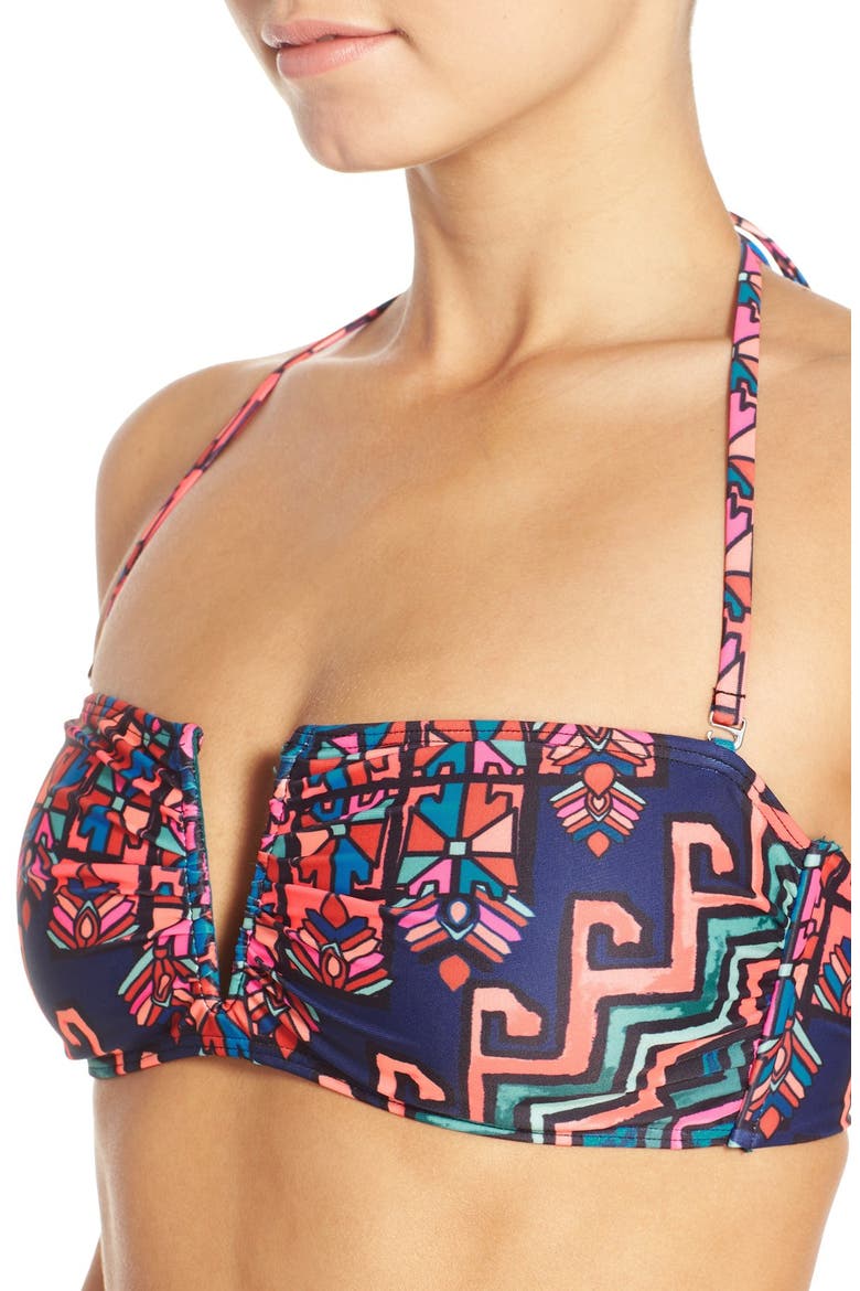 Convertible Bandeau Bikini Top, Alternate, color, BOLNISI RUG PURPLE