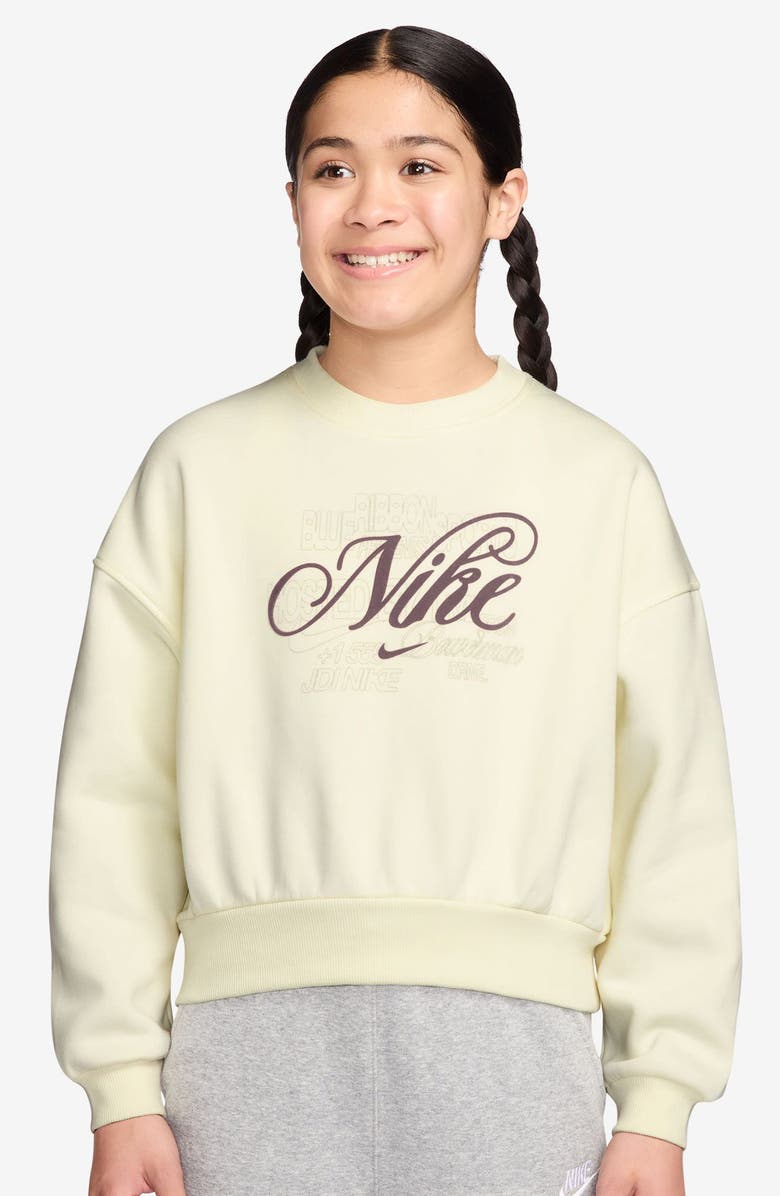 Nike Kids' Nike Sportswear Club Fleece Sweatshirt, Main, color, Soft Pearl