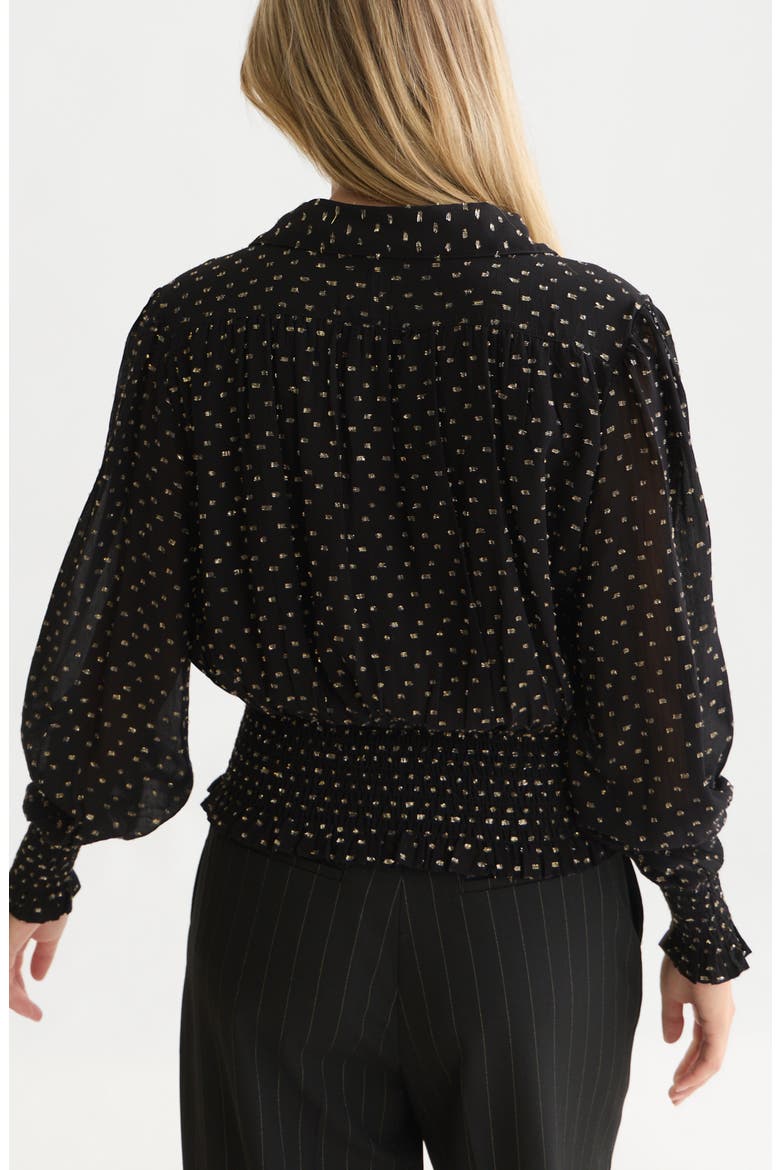 Fil Coupé Smocked Top, Alternate, color, METEORITE