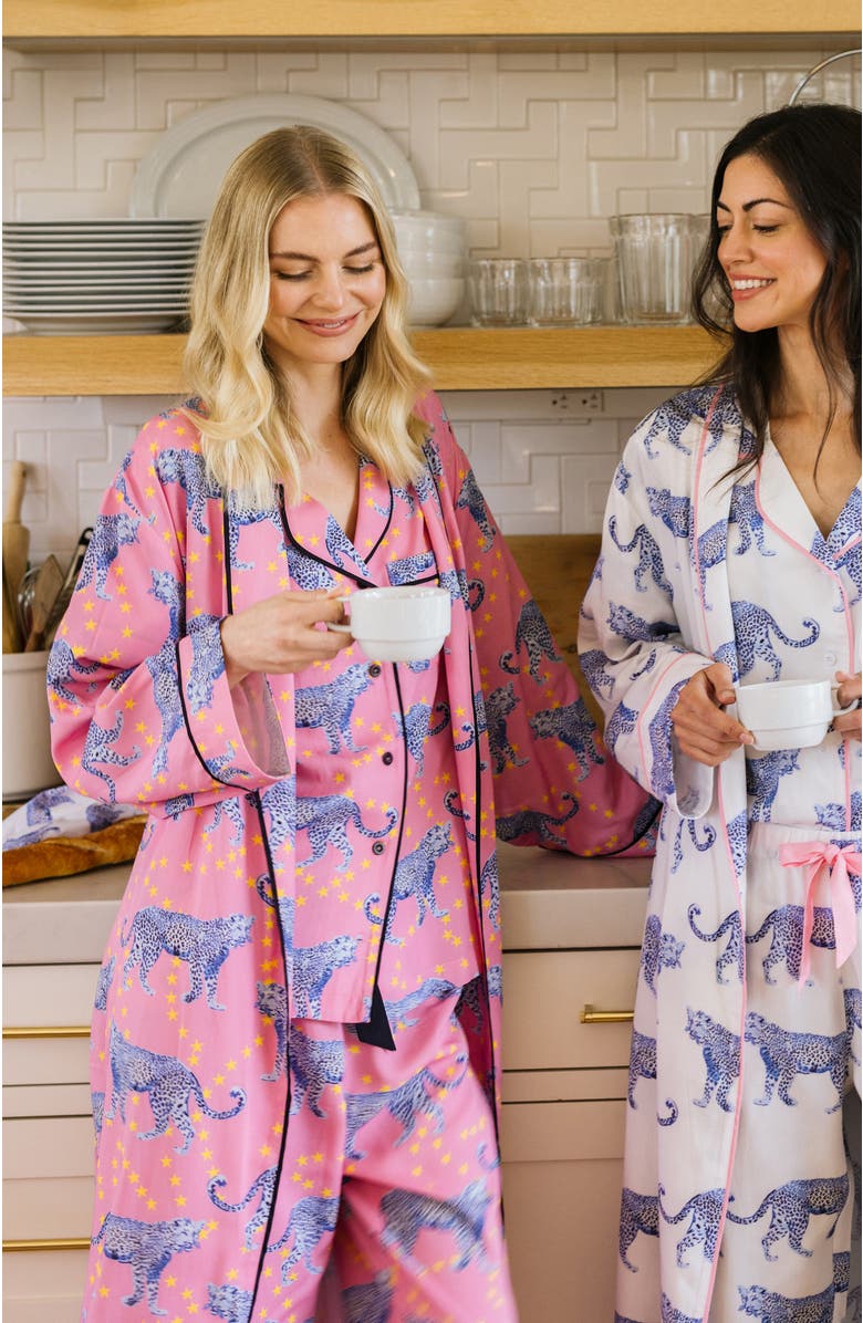 Katie Kime Cosmic Cheetah Pant Set, Alternate, color, Pink