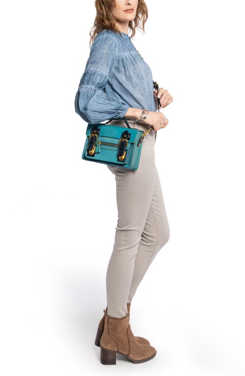 Old Trend Aster Mini Leather Satchel In Turquoise