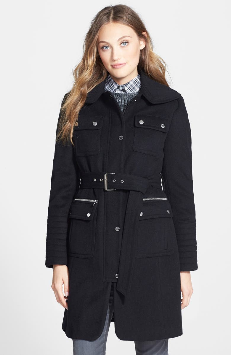 Laundry by Shelli Segal Belted Wool Blend Trench Coat, Main, color,