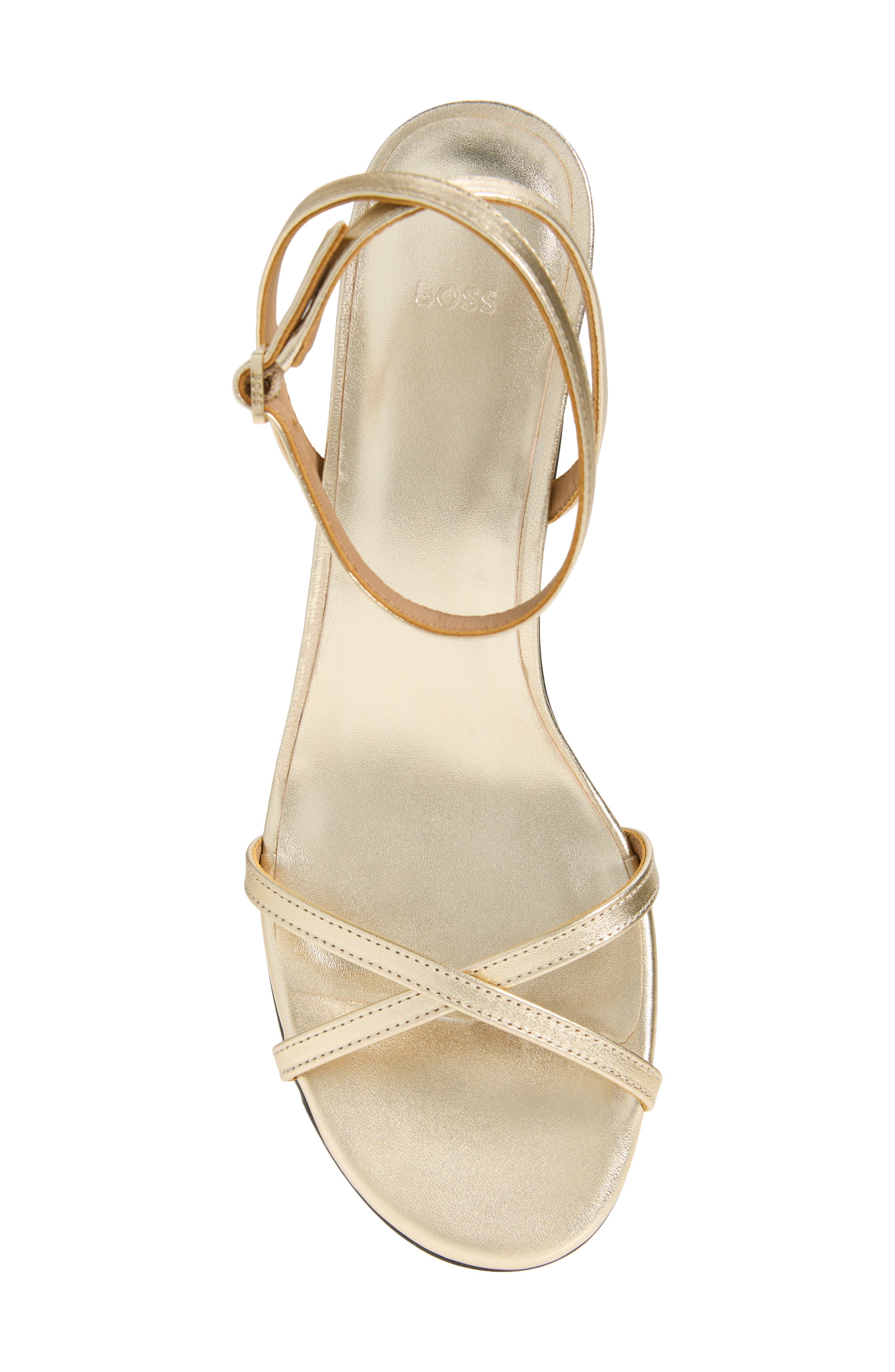 BOSS Cristas Ankle Strap Sandal, Alternate, color, Gold