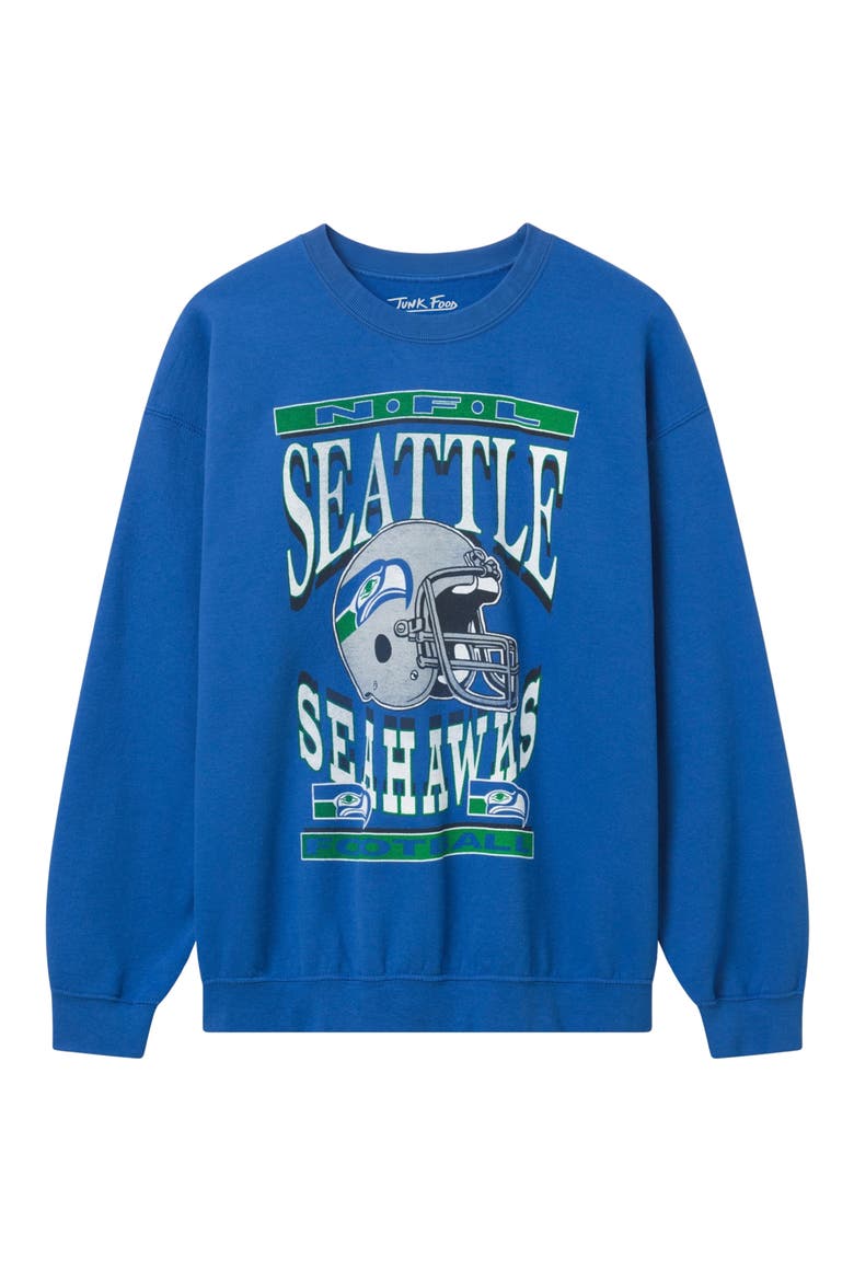 Seattle Seahawks Helmet Crewneck Sweatshirt, Main, color, ROYAL