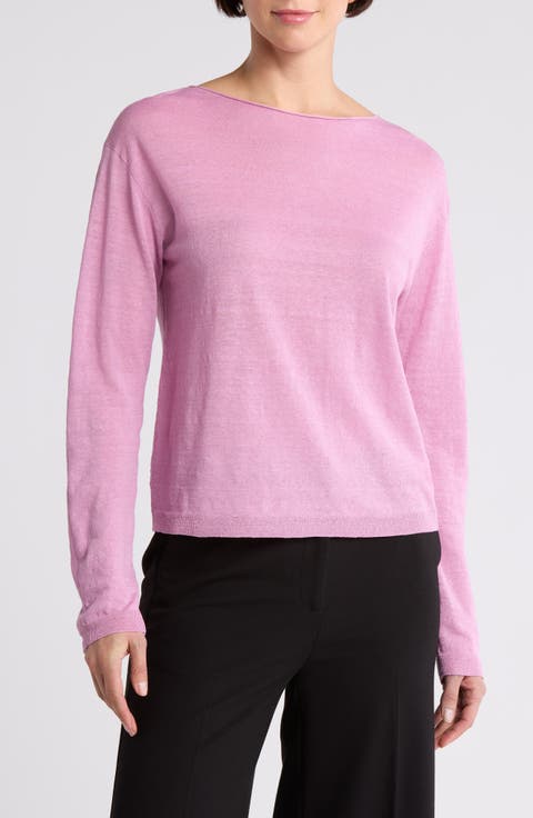 Dropped Shoulder Boat Neck Sweater