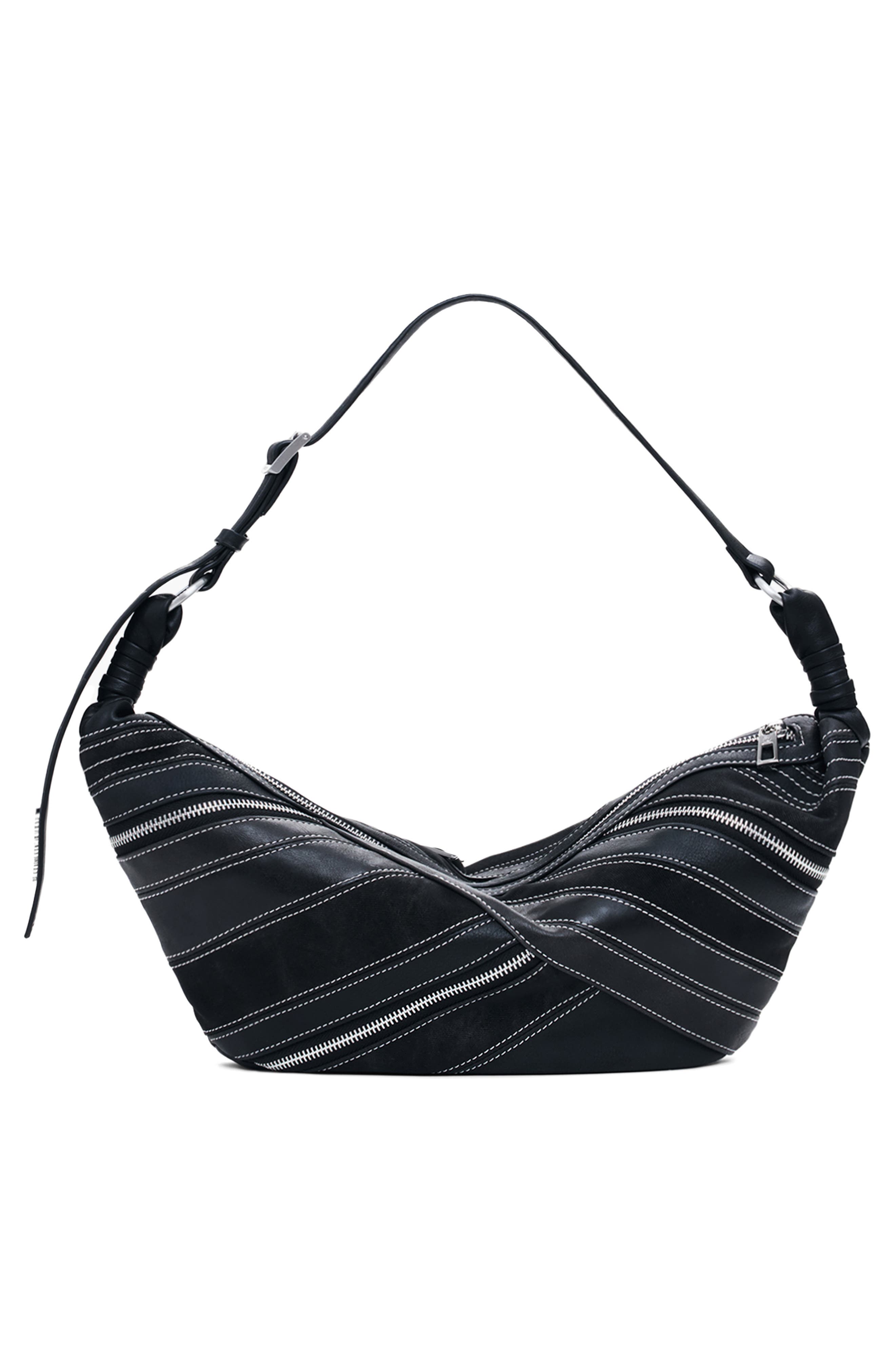 Desigual Small Faux Leather Shoulder Bag, Alternate, color, Black