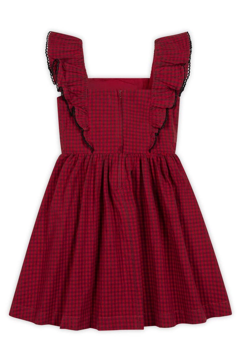 Kids' Organic Ruffle Jumper Dress, Alternate, color, Red Gingham